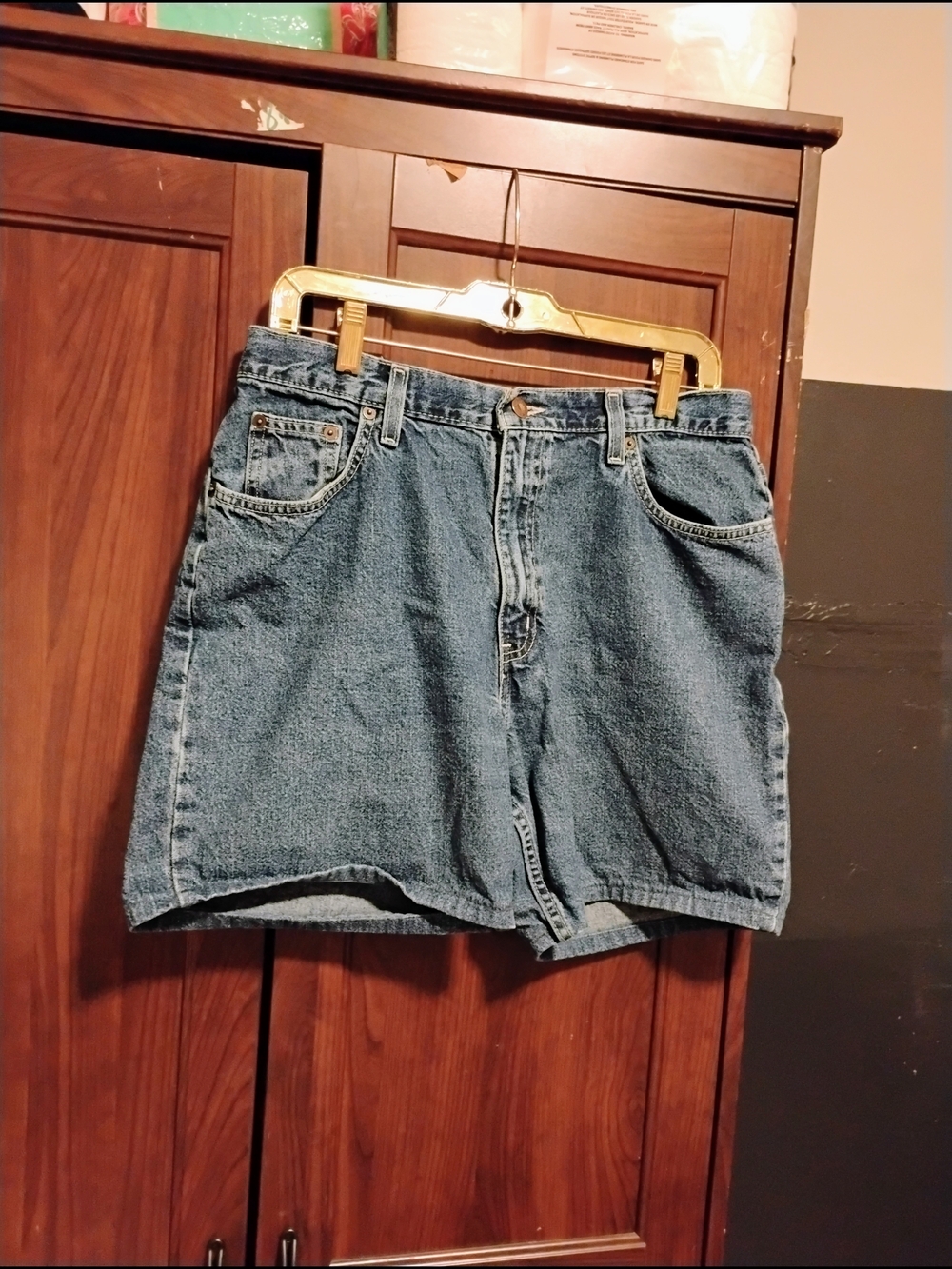 Classic High-Waist Denim Shorts - Light Blue - Picture 2 of 3